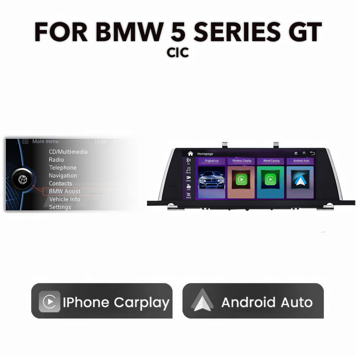 BMW F-Series 5 Series GT F07 2010 - 2017 10.25" Multimedia Touchscreen Display + Built-in Wireless Carplay & Android Auto (LHD | RHD)