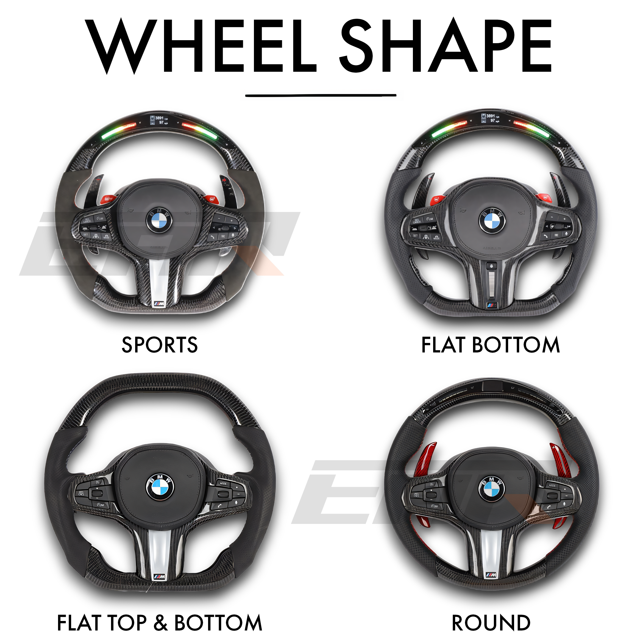 BMW F4X / F9X / G-Chassis Customizable Carbon Fiber / Alcantara Steering Wheel