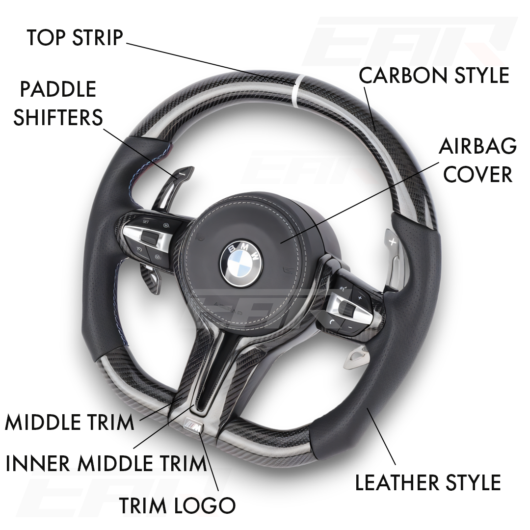 BMW M Style Customizable Carbon Fiber / Alcantara / LED Steering Wheel