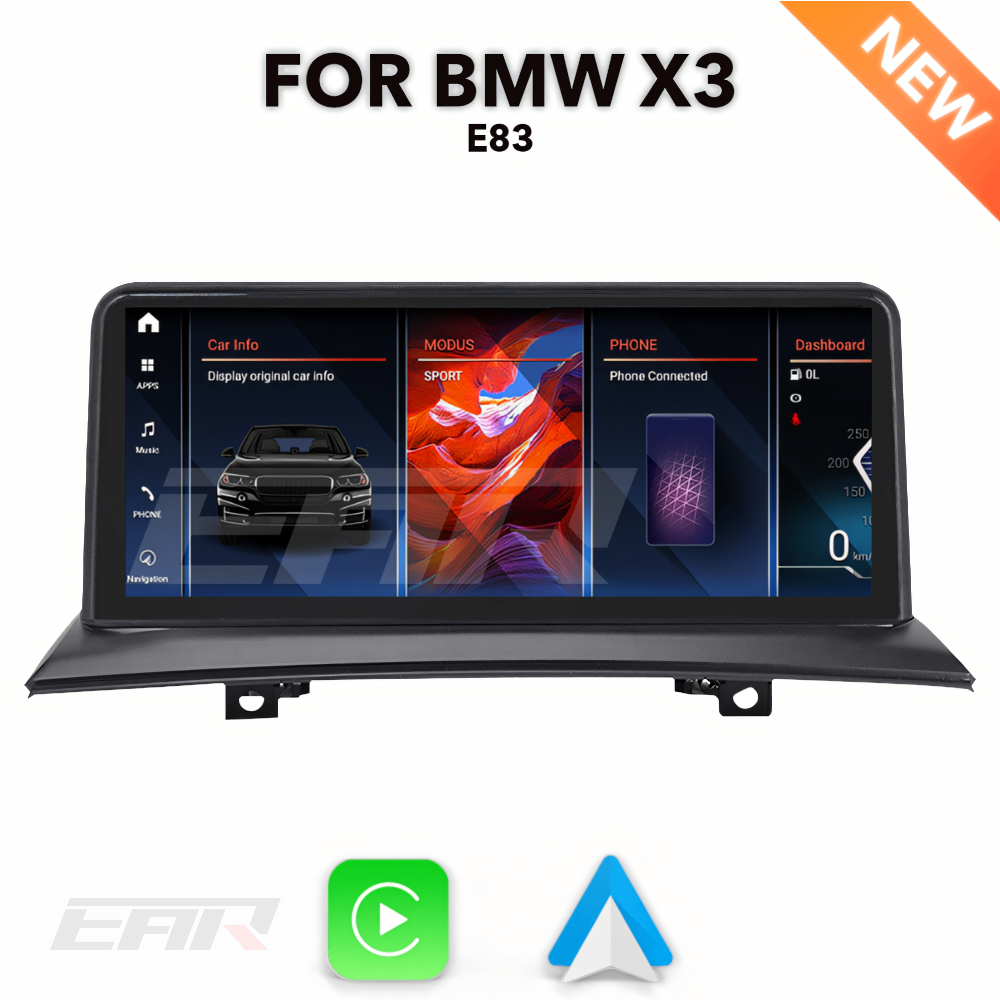 BMW iDrive 8 Android 13.0 X3 (E83) Multimedia 10.25" Touchscreen Display + Built-In Wireless Carplay & Android Auto | 2004 - 2009 | LHD/RHD