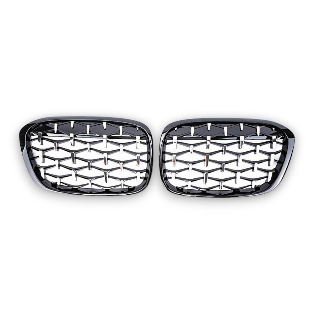 EBI BMW Front Kidney Grille X1 F48/F49 | Diamond Gloss Black | Diamond Silver | 2016 - 2020